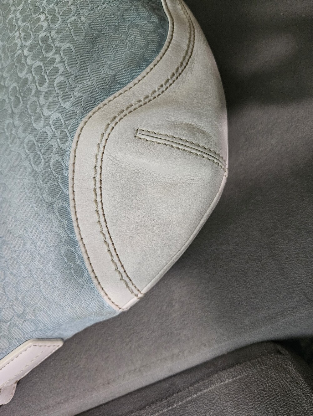 Coach Vintage Y2K Blue White Signature Monogram Canvas Leather Soho Shoulder Bag - Picture 6 of 16